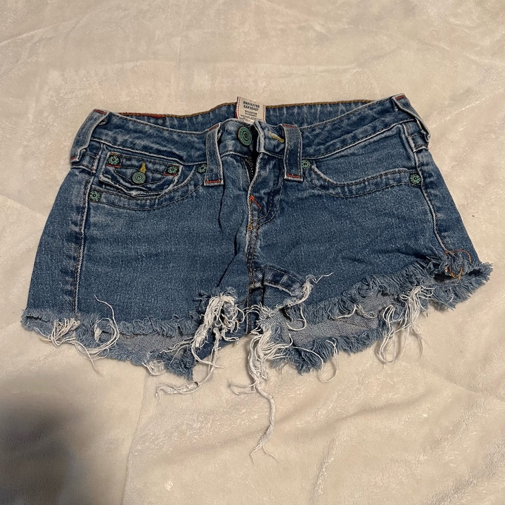 True Religion Frayed Shorts
